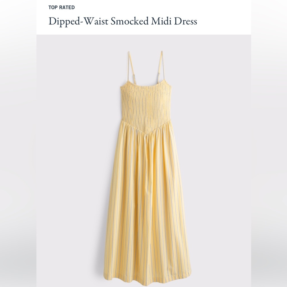 Abercrombie Dipped-Waist Smocked Midi Dress
